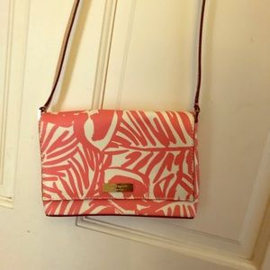 Pink floral shoulder bag by Kate Spade